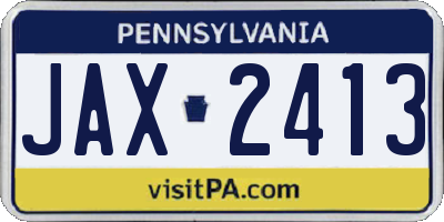 PA license plate JAX2413