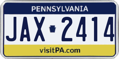 PA license plate JAX2414