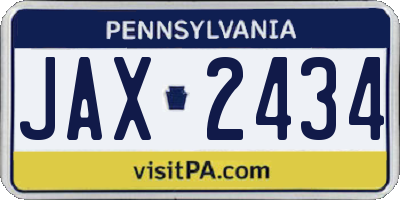 PA license plate JAX2434