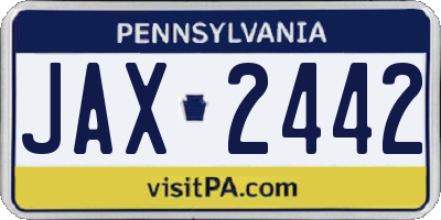 PA license plate JAX2442