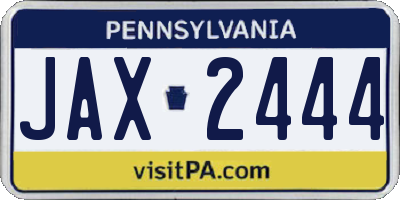 PA license plate JAX2444