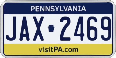 PA license plate JAX2469