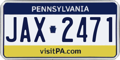 PA license plate JAX2471