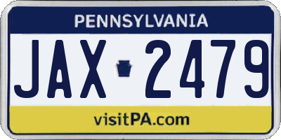 PA license plate JAX2479