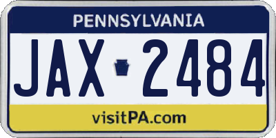 PA license plate JAX2484