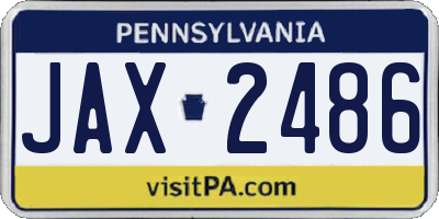 PA license plate JAX2486