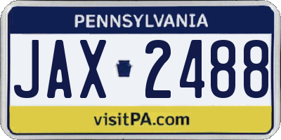 PA license plate JAX2488