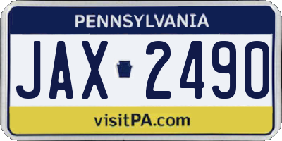 PA license plate JAX2490