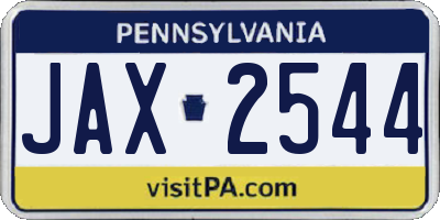 PA license plate JAX2544