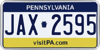PA license plate JAX2595