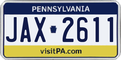 PA license plate JAX2611