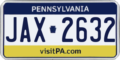 PA license plate JAX2632
