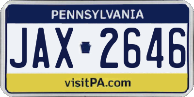 PA license plate JAX2646