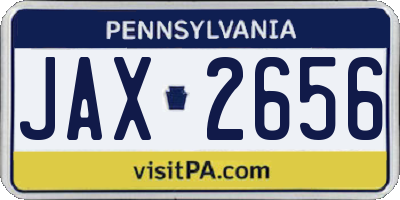 PA license plate JAX2656