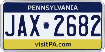 PA license plate JAX2682