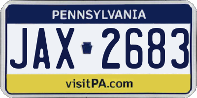PA license plate JAX2683
