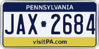 PA license plate JAX2684