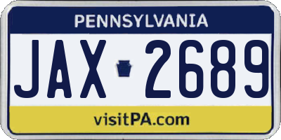 PA license plate JAX2689