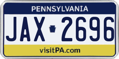 PA license plate JAX2696