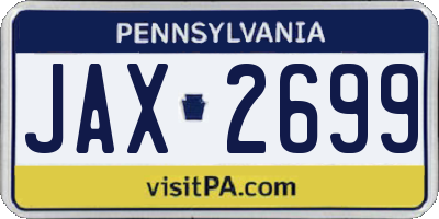 PA license plate JAX2699