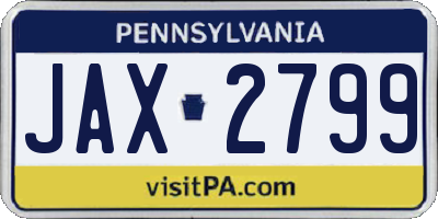 PA license plate JAX2799