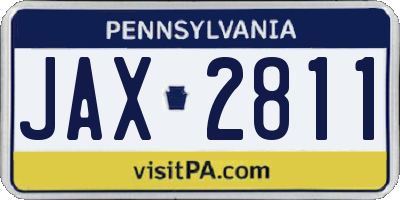 PA license plate JAX2811
