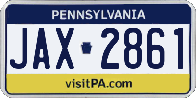 PA license plate JAX2861