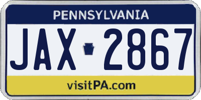 PA license plate JAX2867
