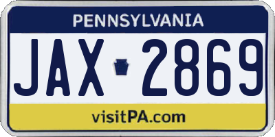 PA license plate JAX2869