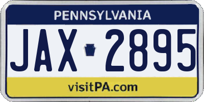 PA license plate JAX2895