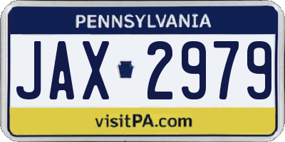 PA license plate JAX2979