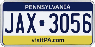 PA license plate JAX3056