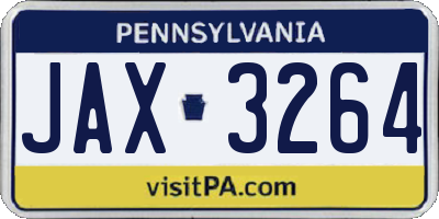 PA license plate JAX3264