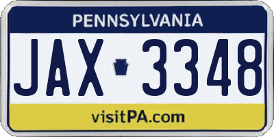 PA license plate JAX3348