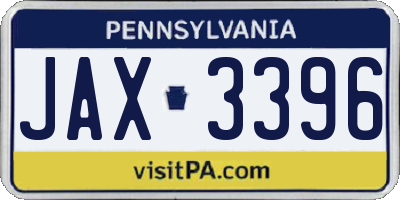 PA license plate JAX3396