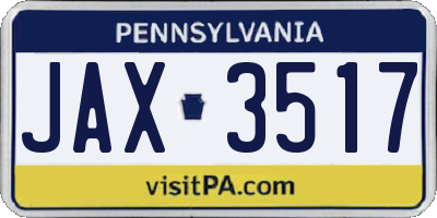 PA license plate JAX3517