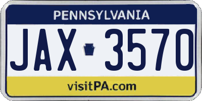 PA license plate JAX3570
