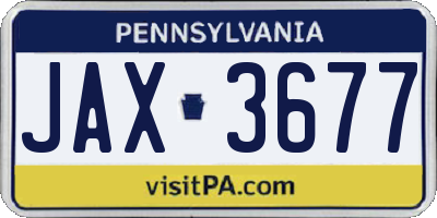 PA license plate JAX3677
