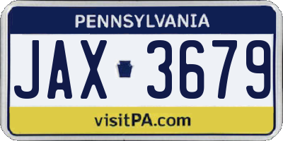 PA license plate JAX3679