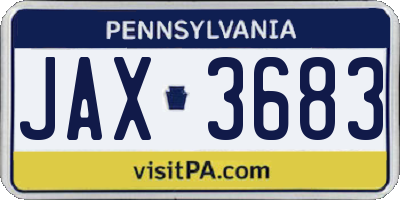 PA license plate JAX3683