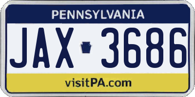 PA license plate JAX3686