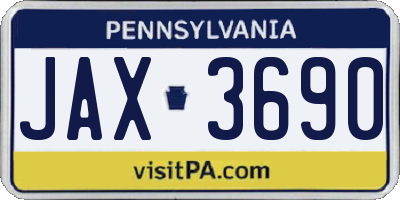 PA license plate JAX3690