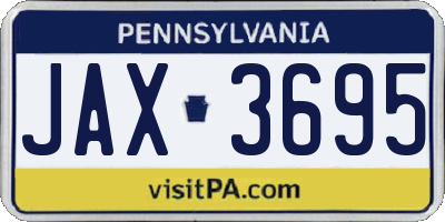 PA license plate JAX3695