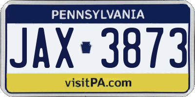 PA license plate JAX3873