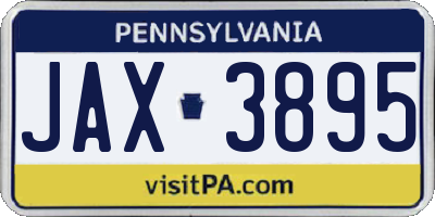 PA license plate JAX3895
