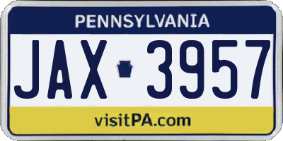PA license plate JAX3957