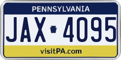 PA license plate JAX4095