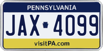 PA license plate JAX4099