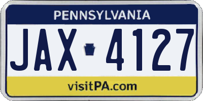 PA license plate JAX4127