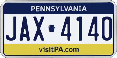 PA license plate JAX4140